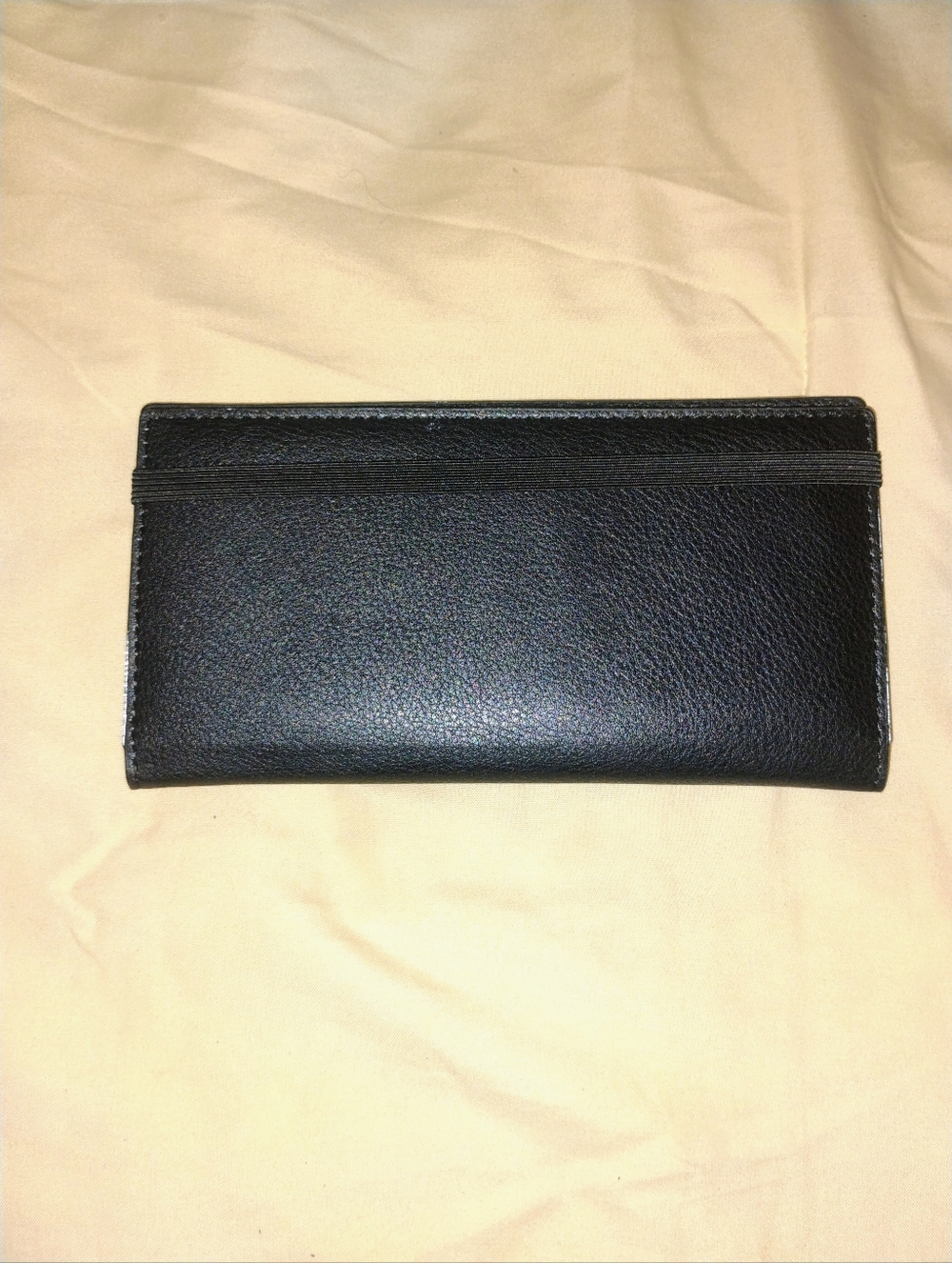 Black Leather Wallet Clutch